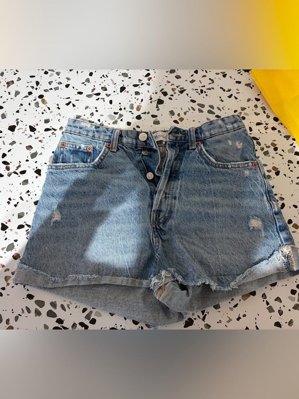 Light Blue Distressed Denim Women’s Shorts